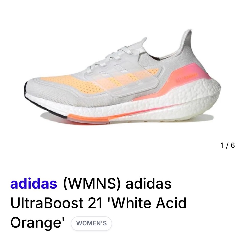 ADIDAS Women's UltraBoost 21 Size 8.5